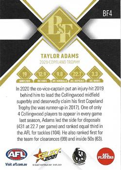 2021 Select AFL Footy Stars - Best and Fairest #BF4 Taylor Adams Back